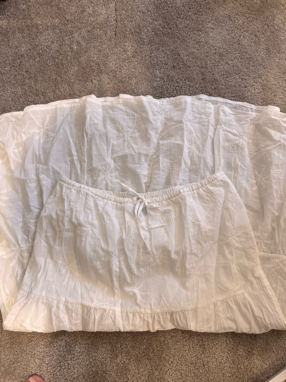 Shade & Shore White Embroidered Tiered Maxi Skirt